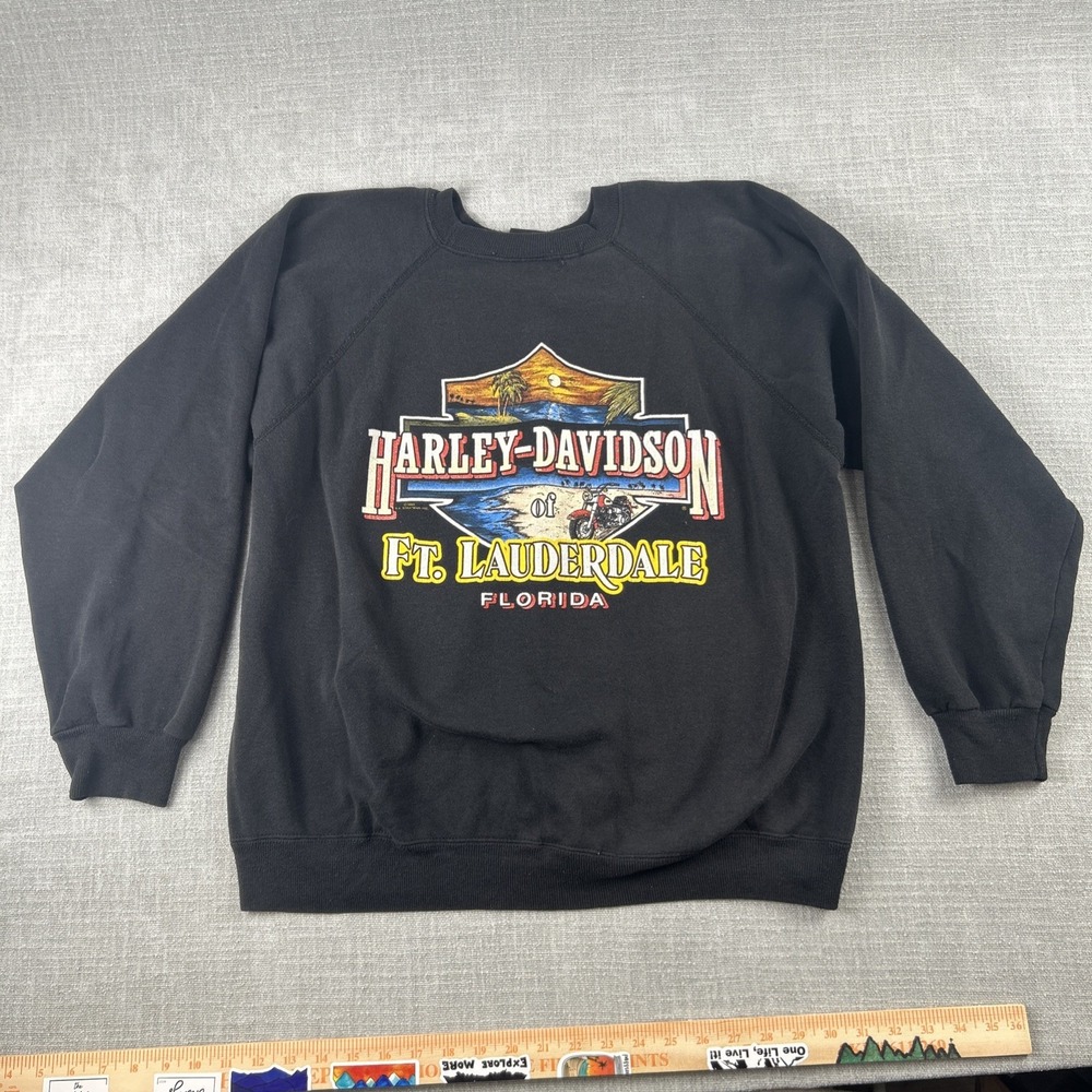 Vintage 1990s Harley-Davidson Ft. Lauderdale Eagle Sweatshirt XL USA Made - Picture 7 of 11